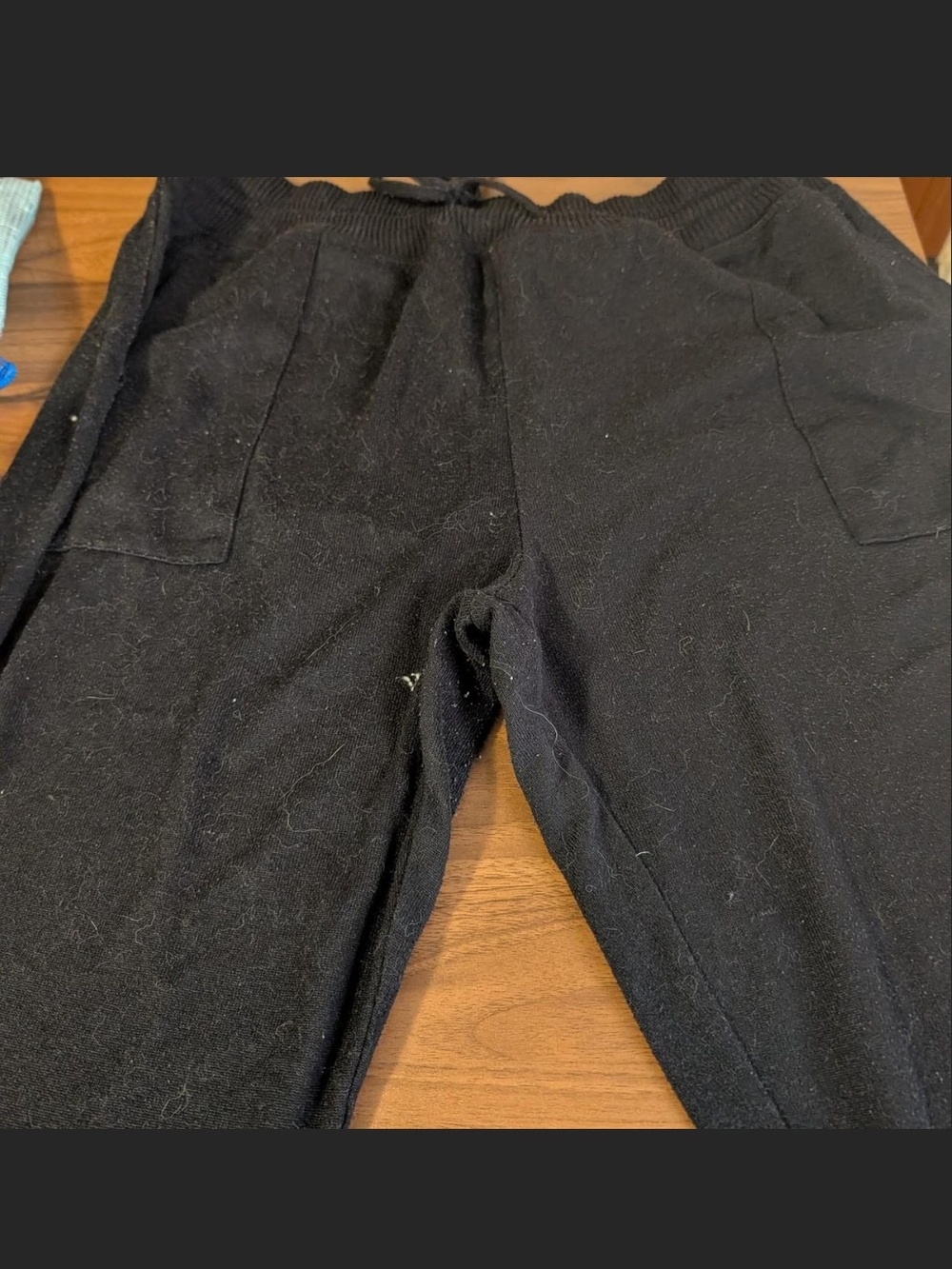 Time and Tru Black Knit Jogger Pants with Drawstring